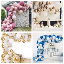 Balloon Garland Arch Kit-144 Pcs White and Gold Balloons-Wedding Birthday Party