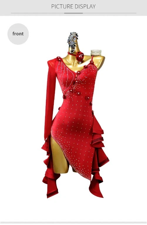 VETEMENTS Costume abbigliamento pratica danza latina vestiti bambina competizione gonna top festa