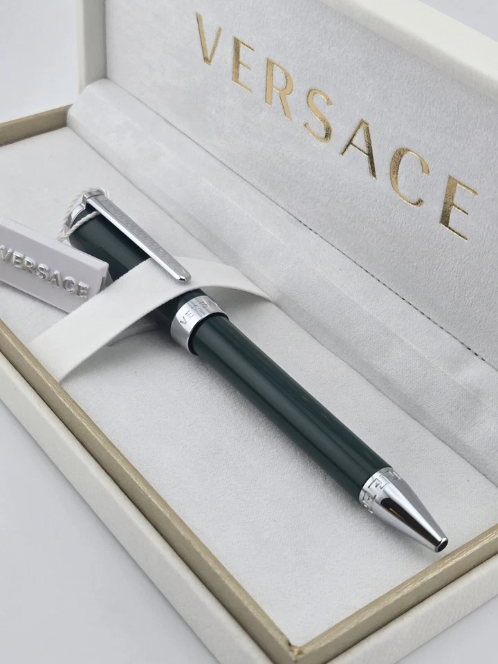 Caneta esferográfica Versace Olympia verde prata tinta azul - VRJCA0323 - Imagem 3 de 4