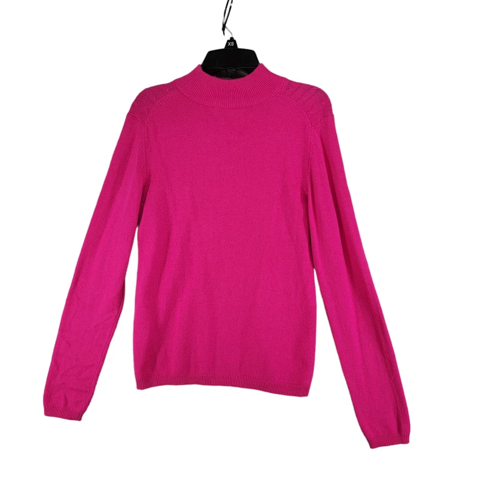 Vintage 80s Carducci Pink Womens S Sweater Cashmere Angora Silk Blend Mock Neck - Image 2 of 4