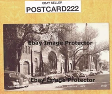 NE Lincoln 1940-50s era RPPC real photo postcard Baptist & Catholic Churches 