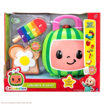 COCOMELON 15 piece LUNCHBOX PLAYSET: Stack Sort & Learn Counting Toy Set   NEW