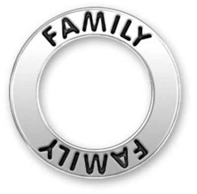 925 Sterling Silber FAMILIE offener Kreis Anhänger beidseitig graviert schönes Geschenk!