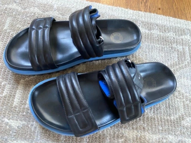 VANS DRIES VAN NOTEN SANDALI UOMO IMBOTTITI PELLE NERI TAGLIA 44 US 11