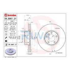 Adatto a BMW Serie 5 1996-2004 + altri modelli disco freno anteriore Ruva