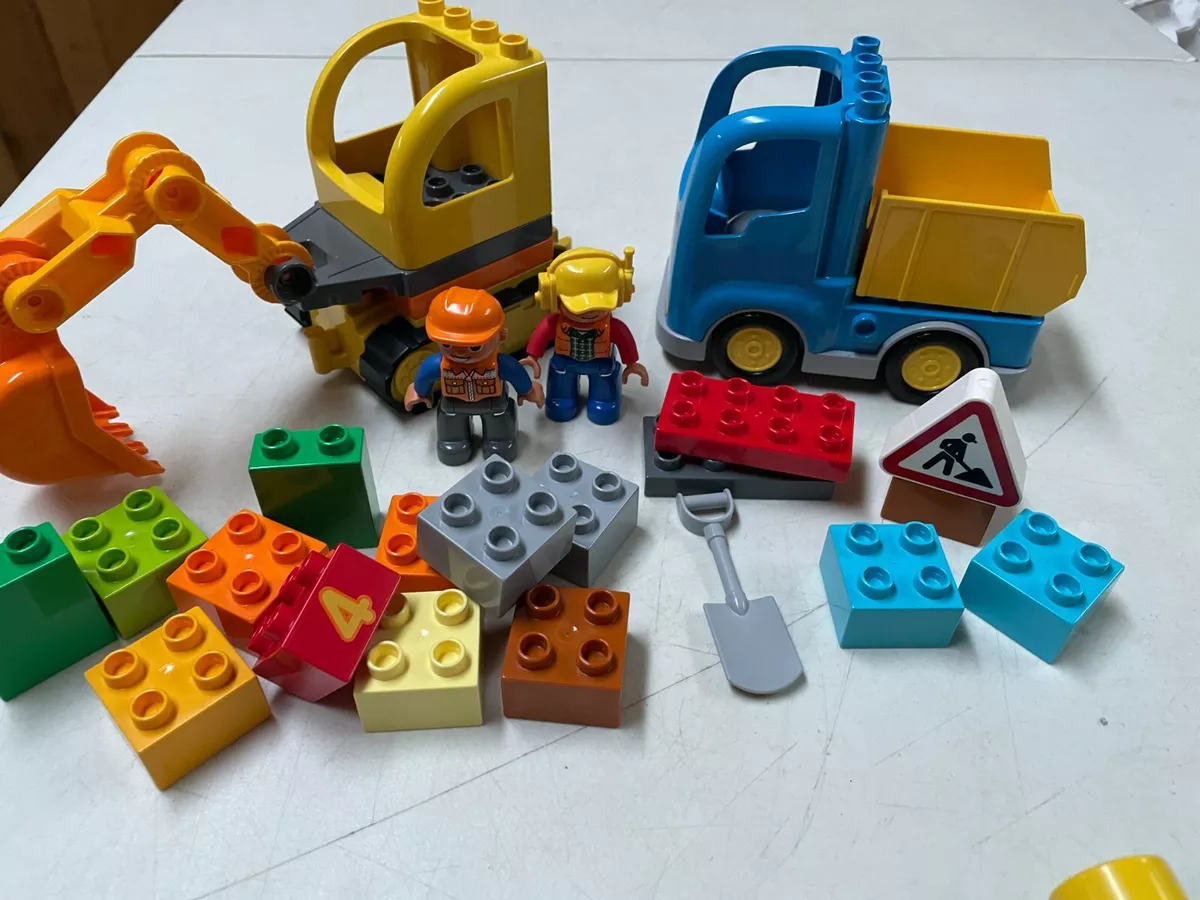 LEGO LEGOS DUPLO DUPLOS BACKHOE CONSTRUCTION TRUCK SET W MANY PIECES