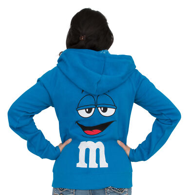 M&M's Zip up Ladies Fleece Hoodie Sweatshirt Blue | eBay