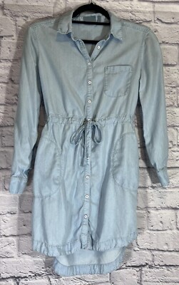 ATHLETA Chambray Button Front Denim Shirt Dress Womens Size XXS Lyocell |  eBay