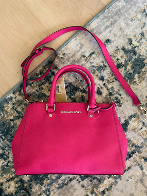 NWT Michael Kors Small Sutton Satchel in Raspberry