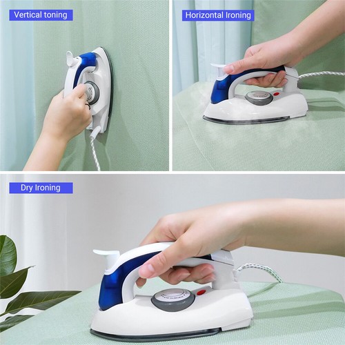 Electric Steam Iron Fold-able Travel Ironing Garment Clothes Quilting Portable - Picture 7 of 12