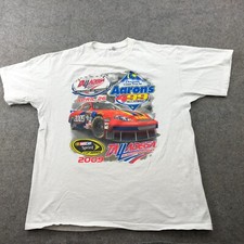 Nascar Shirt Mens XL White Graphic 2009 Spring Cup Series Racing Double Sided