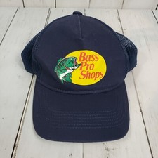 Bass Pro Shops Youth Trucker Hat Mesh Cap Adjustable Navy Blue Mesh