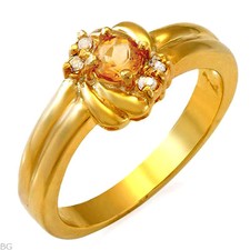 Topaz 18K/925 Vermeil- Gold over Sterling Silver Size 8.5 Value 89