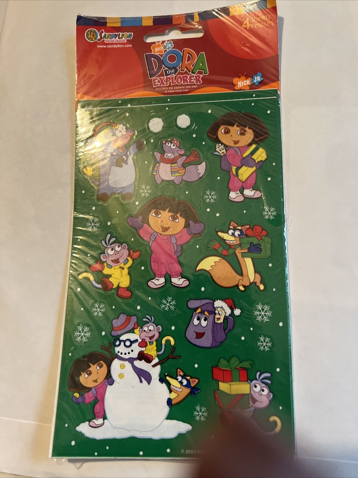 Dora the Explorer Christmas Stickers New Sandylion 2003 Nick Jr ...