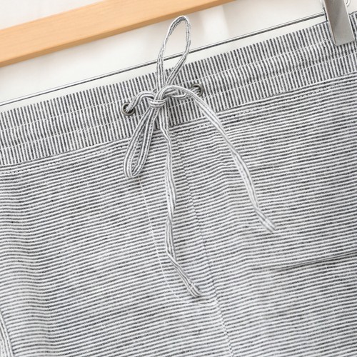 Nuevo con etiquetas Pantalones Cortos Talbots Talla Grande 9 en Lino Algodón 24W Gris Resort Playa Rayas - Imagen 6 de 8
