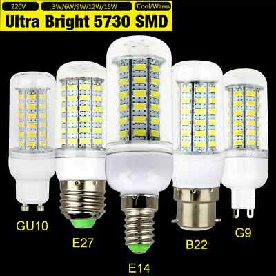 3/6/9/12/15W LED Corn Bulbs E14 E27 B22 G9 GU10 Cool Warm White Lamp 220V 110V