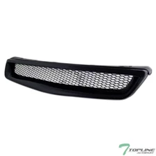 Topline For 1999-2000 Honda Civic Ek9 Aluminum Mesh Front Bumper Grille - Black