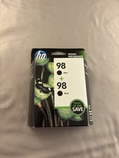 HP 98 Black Ink Cartridge TWIN Pack New Sealed Box Exp 9/2015 Genuine OEM