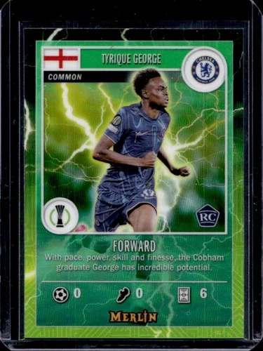 2024-25 Topps Merlin Chrome UEFA Tyrique George Merlin's Gamers RC #MG-2 Chelsea
