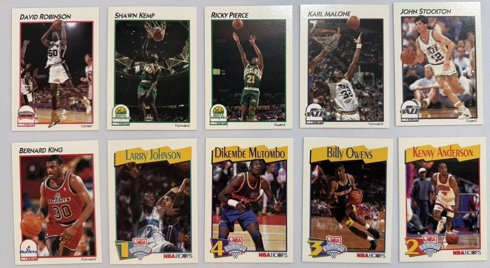 1991-92 NBA HOOPS 麦当劳篮球套装(62 张卡)带美国队 - 2x 乔丹 — 第 3/4 张图片