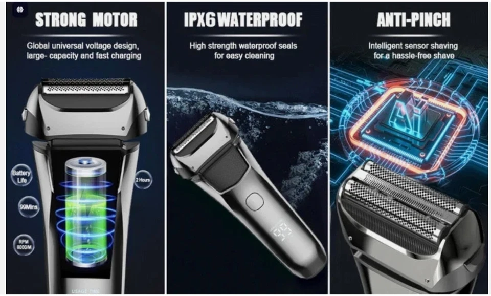 Electric Razor for Men,Shavers for Men Electric Razor Wet Dry - Image 4 of 4