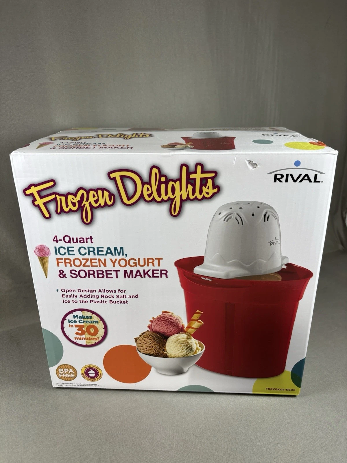 NEW Rival Frozen Delights 4Qt Ice Cream/Frozen Yogurt/Sorbet Maker Red BPA Free
Opens in a new windo