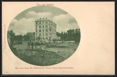 Ansichtskarte Leipzig, Das erste Haus der Pfaffendorfer Strasse 