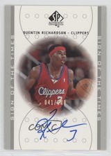 2000 SP Authentic Sign of the Times Platinum 41/200 Quentin Richardson Auto 3c7