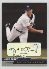 2005 Leaf Red Auto 29/50 Jake Peavy #163 Auto 0o9