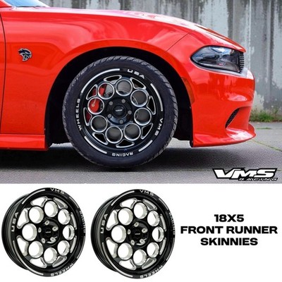 VMS RACING MODULO DRAG WHEELS FRONT SKINNIES 18X5 FOR DODGE CHARGER HELLCAT SRT