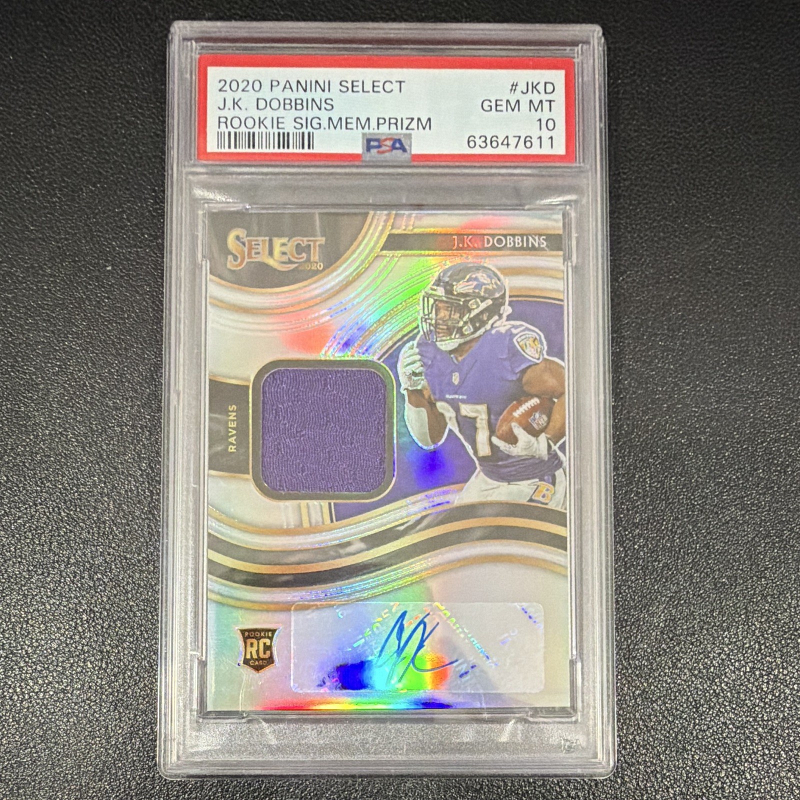 JK Dobbins Panini Select Rookie Signature Memorabilia Prizm #JKD Base