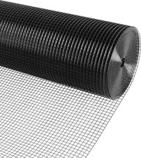 Black Vinyl Coated Wire Mesh PVC Hardware Cloth 1/2 in 24  X100  19 Gauge, Welded