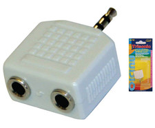 2.5mm Stereo Plug to 2 x 3.5mm Stereo Jack Adapter