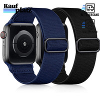 Armband Elastisch Nylon Kompatibel Mit Apple Watch 38-42Mm Verstellbar Blau