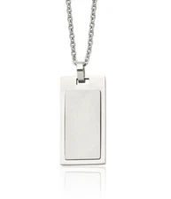 Stainless Steel Dog Tag Necklace Cable Rolo