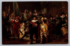 Vintage Dutch Postcard 'Die Nachtrunde' by Rembrandt - Stengel & Co.
