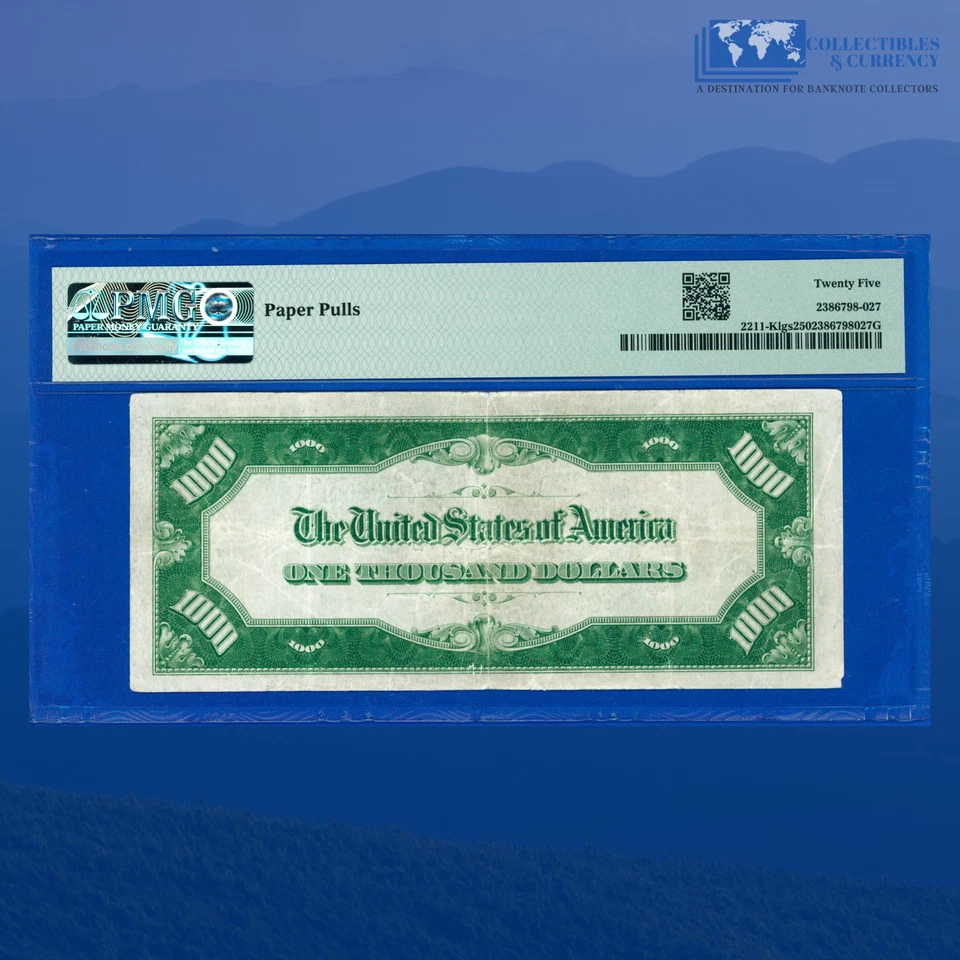 Fr.2211-K 1934 $1000 FRN Dallas "Low Serial Number", PMG VF 25 #00842 - Image 2 of 3