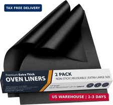 Oven Liners for Bottom of Oven - 2 Pack Large Heavy Duty Mats, 17"x25" Non-Stick