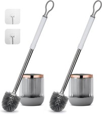 Toilet Bowl Brush and Holder 2 Pack Long Handle Toilet Brush for Bathroom with