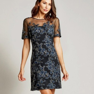 tadashi shoji embroidered cocktail dress Tadashi Shoji CIM24647M - Knee-length Sheath Dress