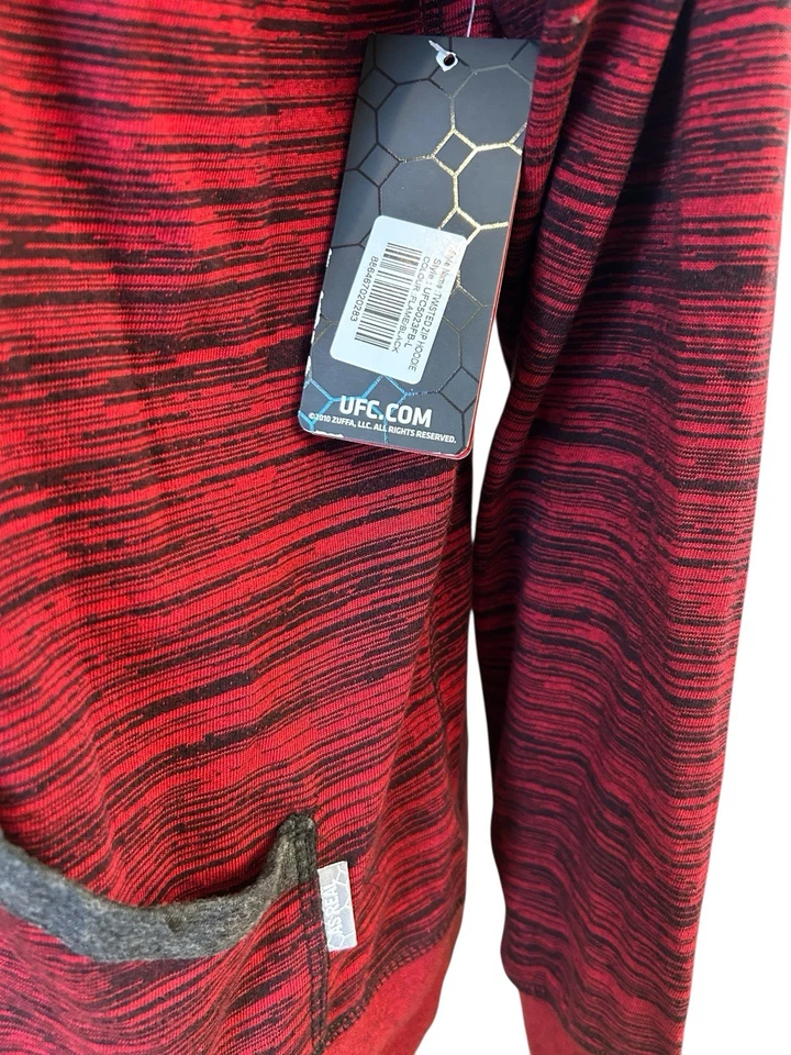 NUEVO CON ETIQUETAS UFC Sudadera con Capucha Cremallera Completa Para Hombres L Rojo MMA Dana Blanco Pullover Llama Retorcida De Colección Y2K Foto 3 de 4