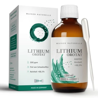 Maison Naturelle ® Lithiumorotat (250 ml) - Lithium Orotat Tropfen 0,5 mg –