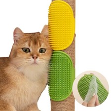 QJK 4 Pack Softer Self Groomer Wall Corner Massage Comb Scratcher Green