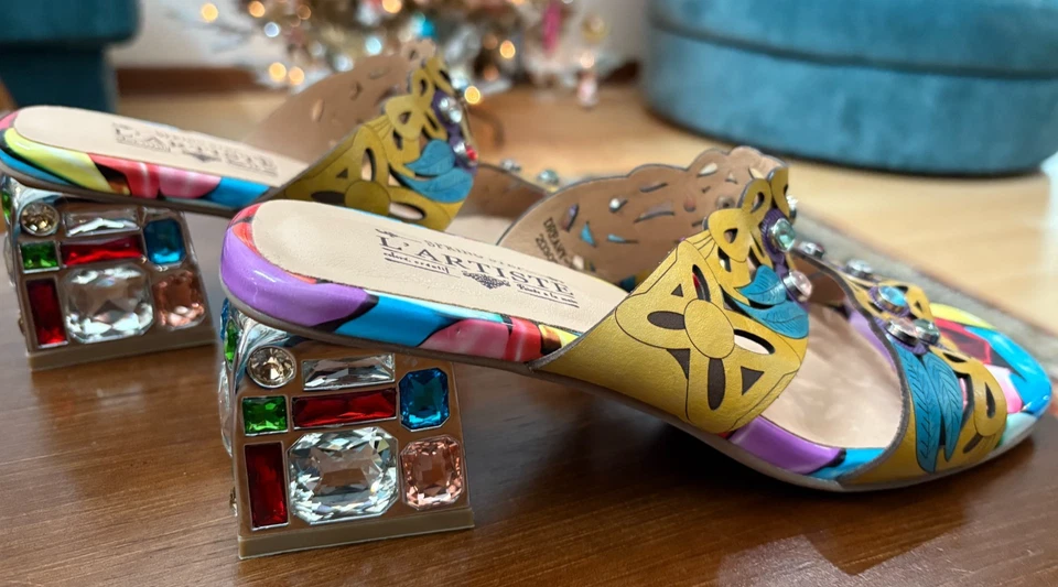 Spring Step L'Artiste Jeweled Embellished Leather Sandals Dreamy-YM, Sz 40 US 9 - Image 3 of 4