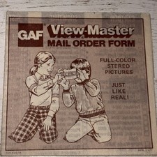 GAF View-Master Vintage Mail Order Form APR 1977