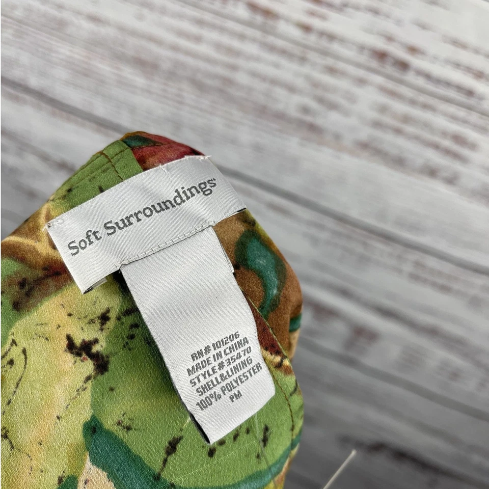 Falda suave envolvente para mujer pequeña con estampado de hojas verdes boho midi borla corbata Foto 4 de 4