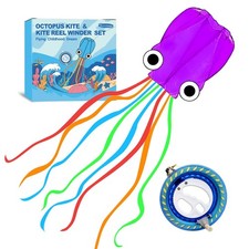 Octopus Kite  Kite Reel Set, Easy to Fly for Beach Trip, Nice Winder for Kid...