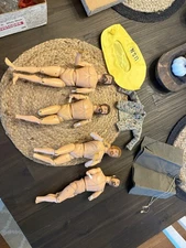 Hasbro GI Joe C1964. LOT OF 9 Bodies, Parts And Accessories. Vintage.