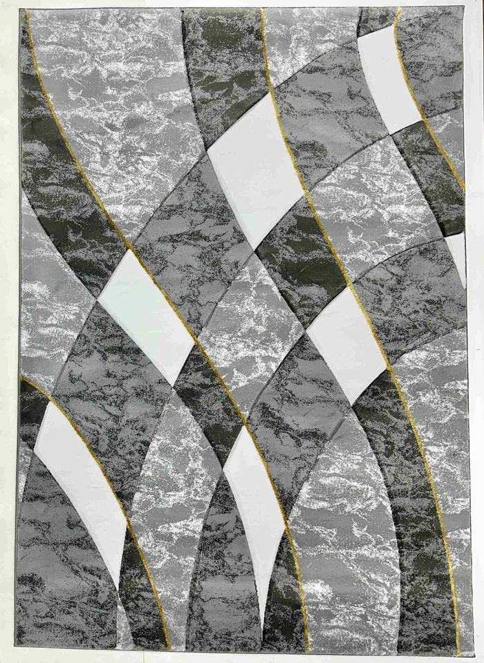 Alfombra abstracta gruesa tallada a mano alfombra geométrica moderna Foto 3 de 4