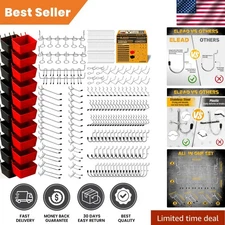 297 Piece Pegboard Hooks Kit, Peg Board Organizer Accessories with Bins for Orga